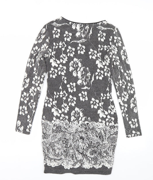River Island Womens Grey Floral Wrap Dress Size 10