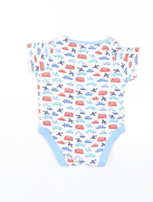 Mini Club Baby White Babygrow One-Piece Size 3-6 Months - Cars