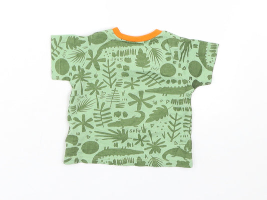 Baby Baby Green Floral Basic T-Shirt Size 0-3 Months