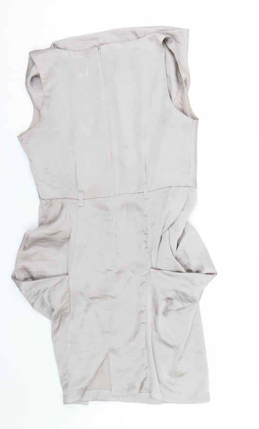 Preworn Womens Silver Tank Dress Size 12