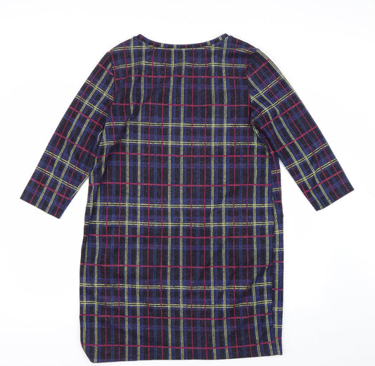 TU Womens Blue Check T-Shirt Dress Size 14