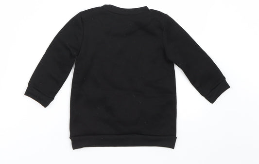 Preworn Girls Black Pullover Sweatshirt Size 3-4 Years