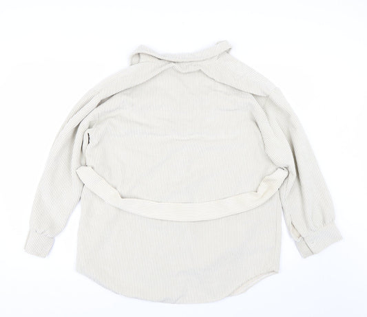 Womens UK Size L Preworn Beige Full Zip Jumper