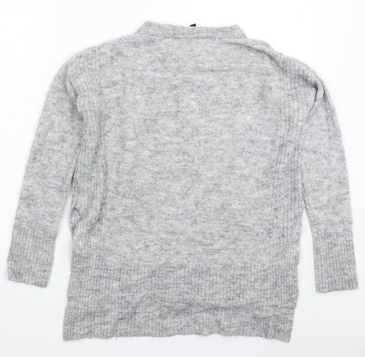 Divided Mens Grey Knit Pullover Jumper Size S - Oversized