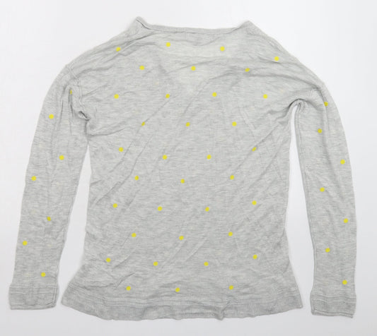 NEXT Womens Grey Polka Dot Knit Pullover Jumper Size 12