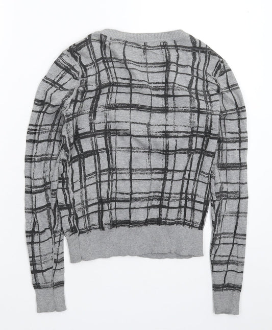 Womens UK Size 8 New Look Grey Cardigan Jumper