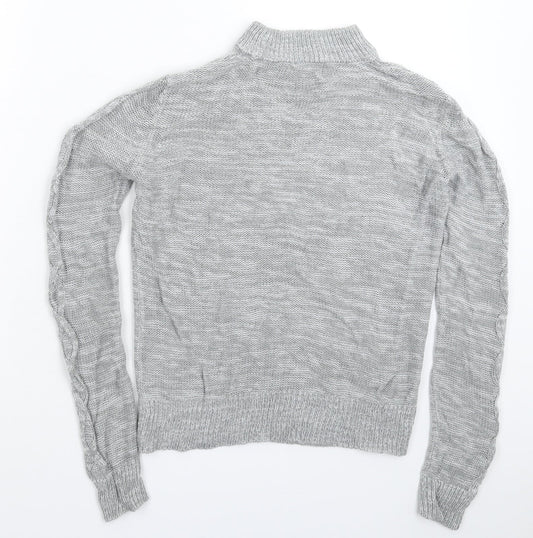 Womens UK Size S Papaya Grey Pullover Jumper