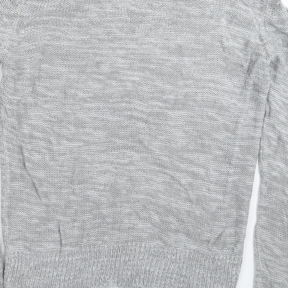 Womens UK Size S Papaya Grey Pullover Jumper