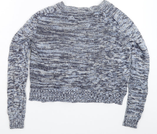 Womens UK Size S Divided Blue Pullover Jumper