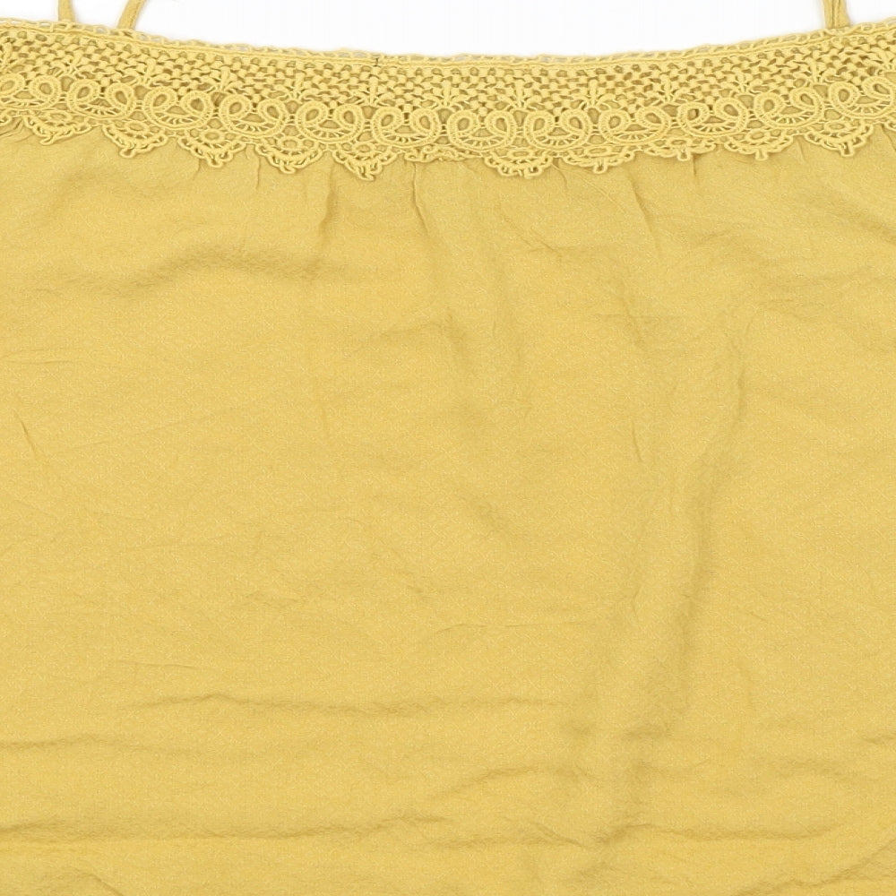 Womens UK Size 14 New Look Yellow Basic Blouse
