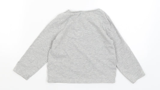 NEXT Girls Grey Basic T-Shirt Size 2-3 Years