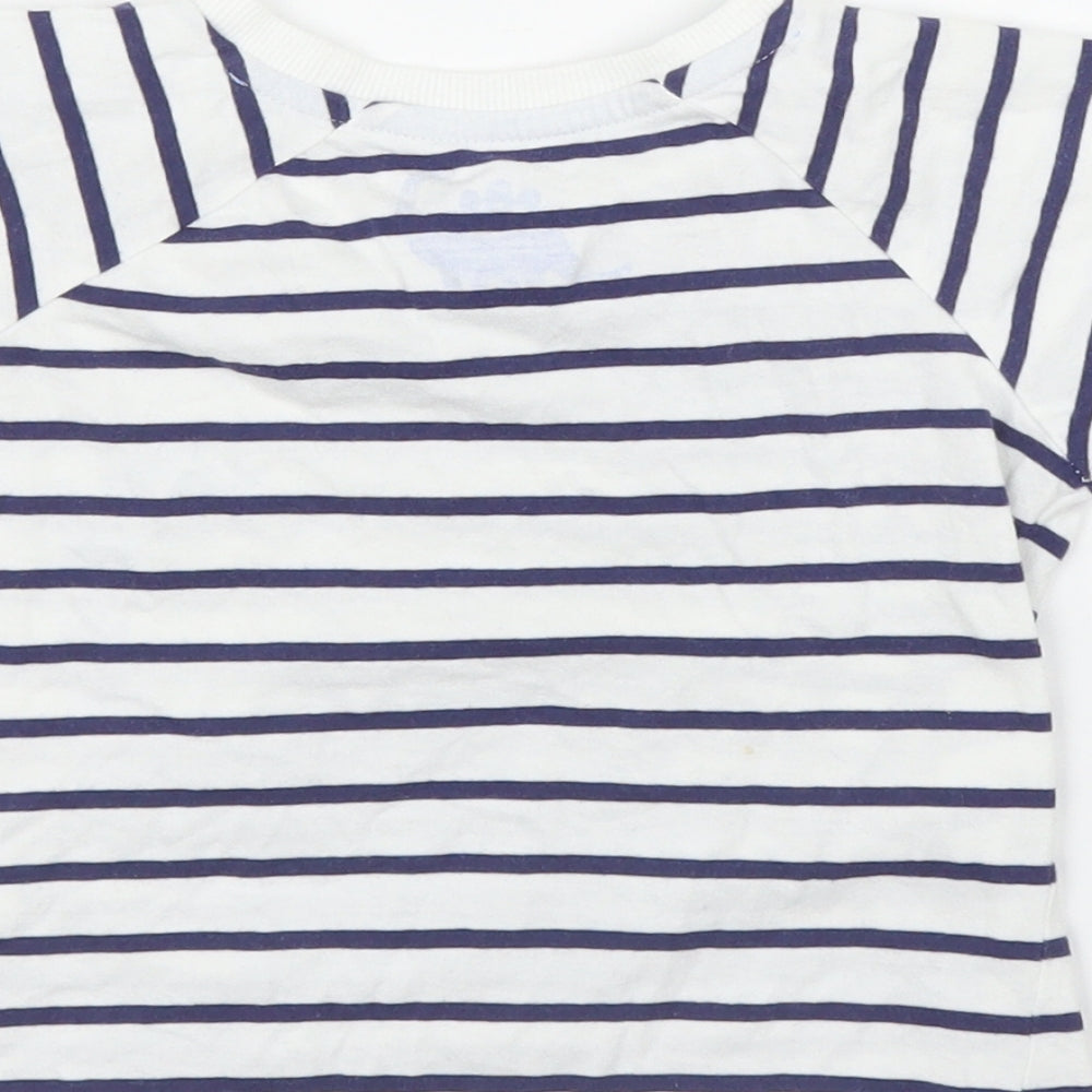 Matalan Boys White Striped Basic T-Shirt Size 2 Years - Dinosaur