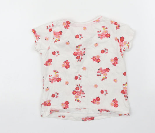 Primark Girls Pink Floral Basic T-Shirt Size 12-18 Months