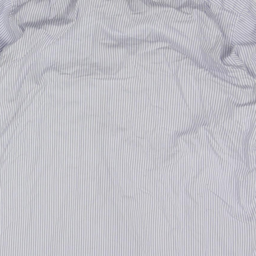 questa & reed Mens White Polka Dot Button-Up Size 16