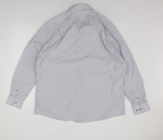 George Mens Grey Button-Up Size 18