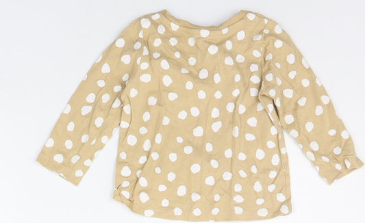 Nutmeg Baby Beige Polka Dot Basic T-Shirt Size 12-18 Months