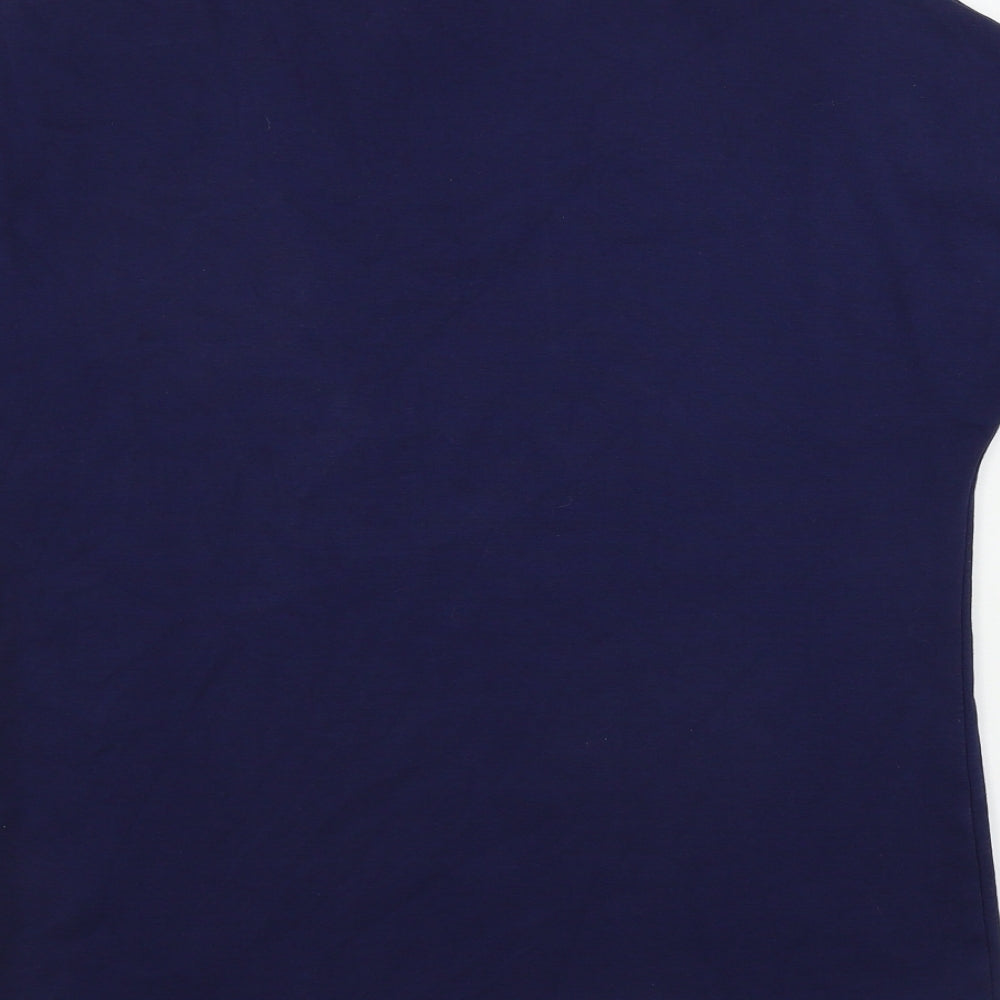 Womens UK Size L Marble Blue Basic Polo