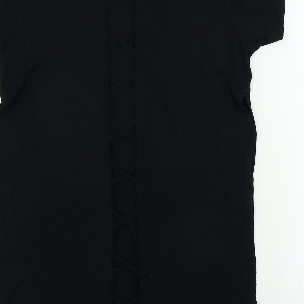 Womens UK Size 8 River Island Black Basic T-Shirt