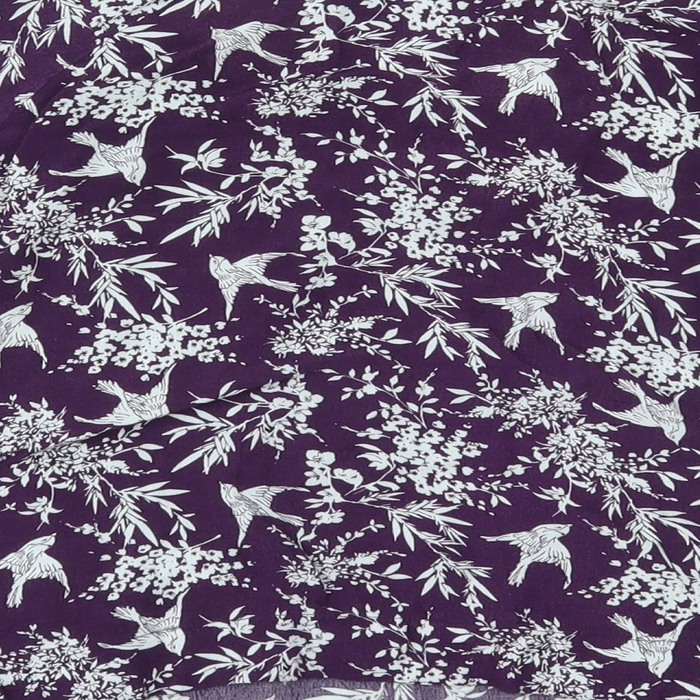 Womens UK Size 12 New Look Purple Cropped Blouse