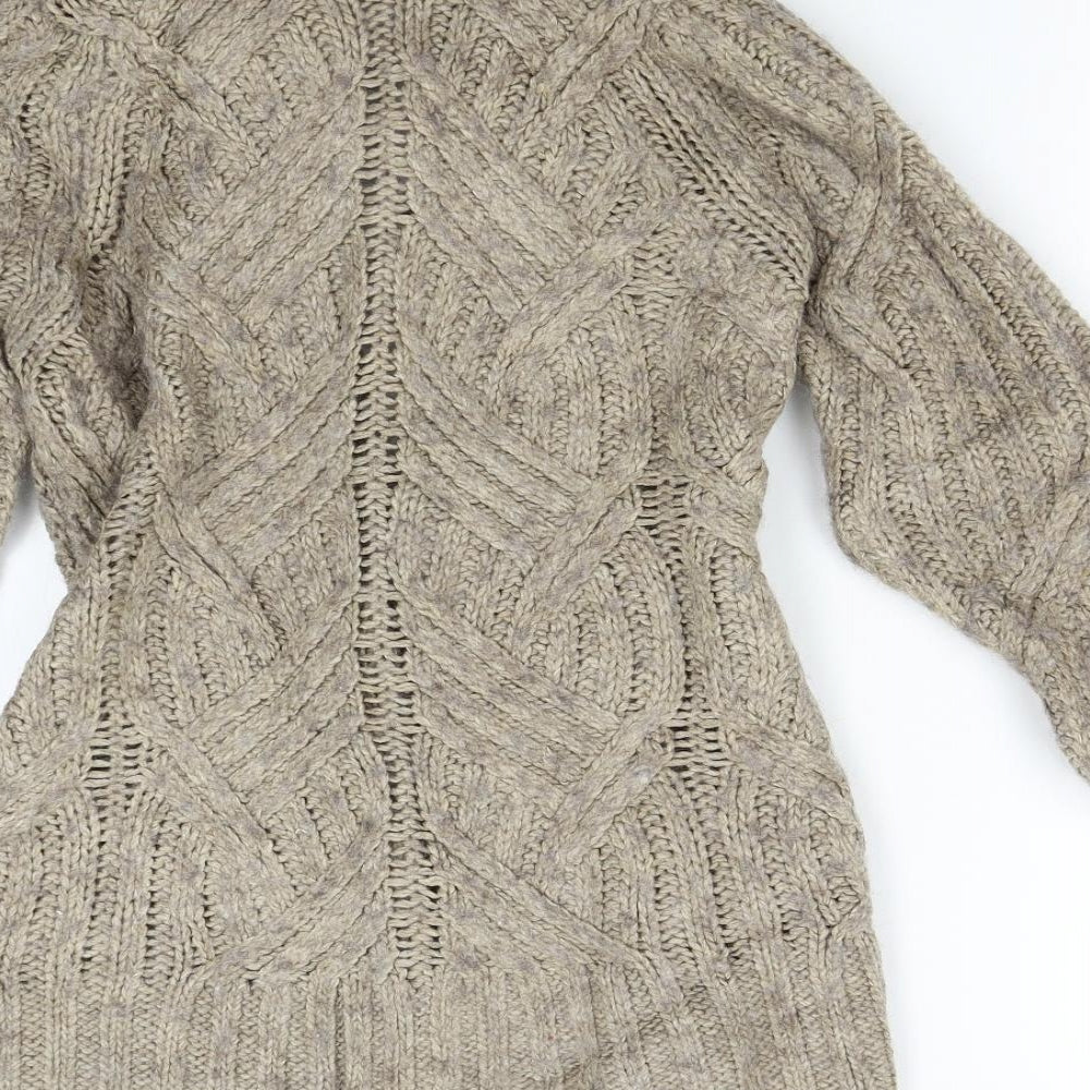 TU Womens Brown Knit Cardigan Jumper Size S