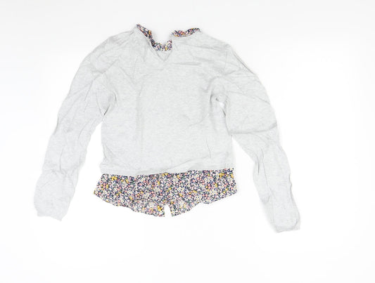 H&M Girls Grey Knit Pullover Jumper Size 8 Years