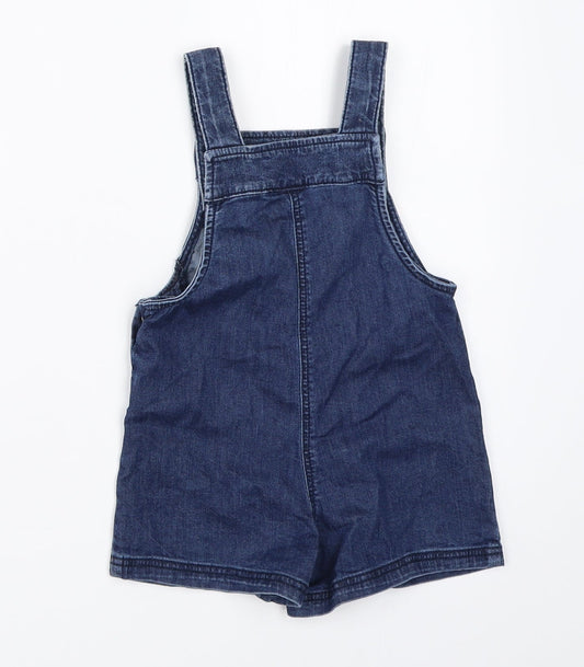 F&F Girls Blue Denim Dungaree One-Piece Size 12-18 Months