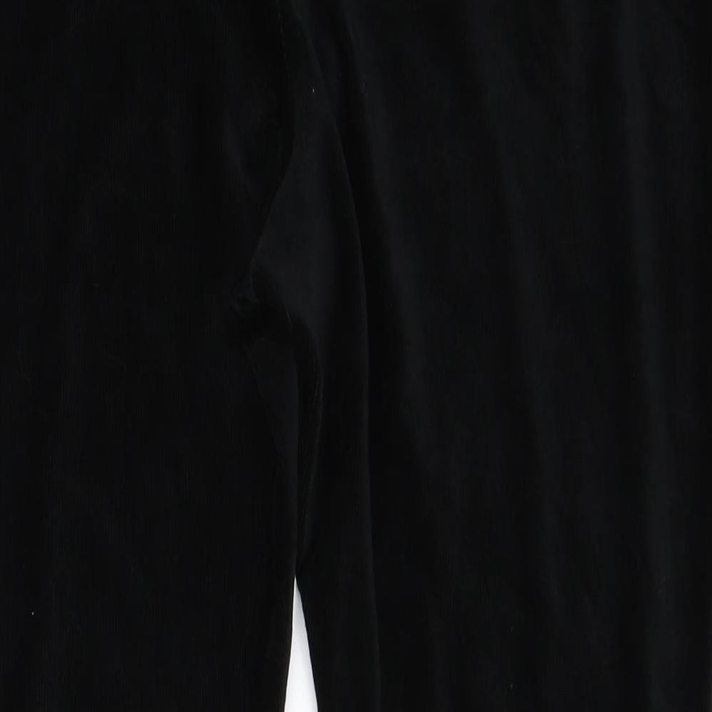 Womens UK Size L Preworn Regular Fit Capri Black Trousers