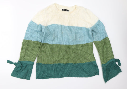 Womens UK Size 12 Kaleidoscope Green Pullover Jumper