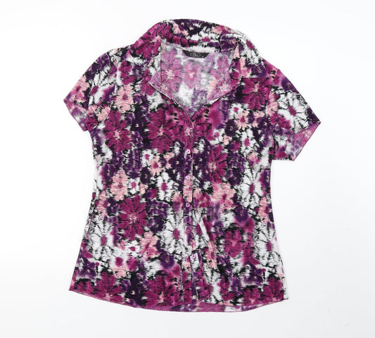 Bonmarché Womens Purple Basic Button-Up Size 14