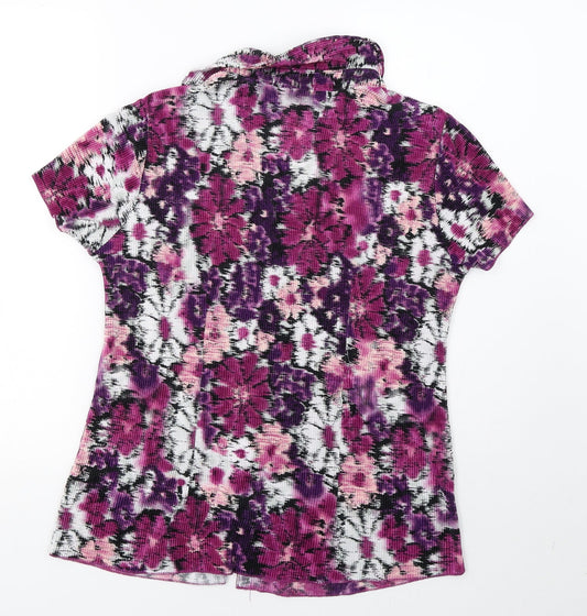 BM Womens Purple Basic Button-Up Size 14