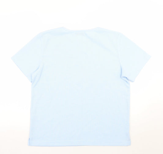 Bonmarché Womens Blue Floral Basic T-Shirt Size S