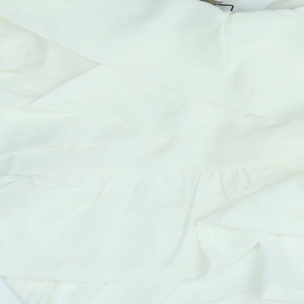 Boohoo Womens Ivory Basic Blouse Size 8