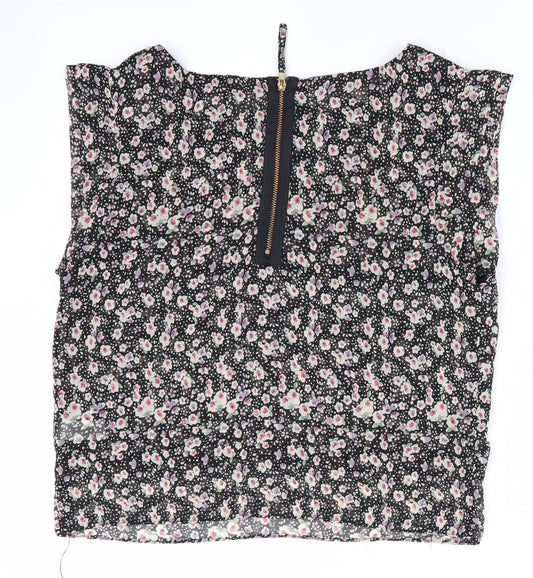 Womens UK Size 10 Topshop Black Basic Blouse