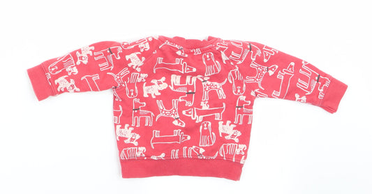 Nutmeg Boys Orange Animal Print Pullover Jumper Size 0-3 Months