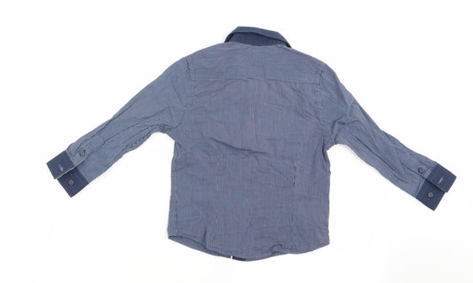 George Boys Blue Striped Basic Button-Up Size 18-24 Months