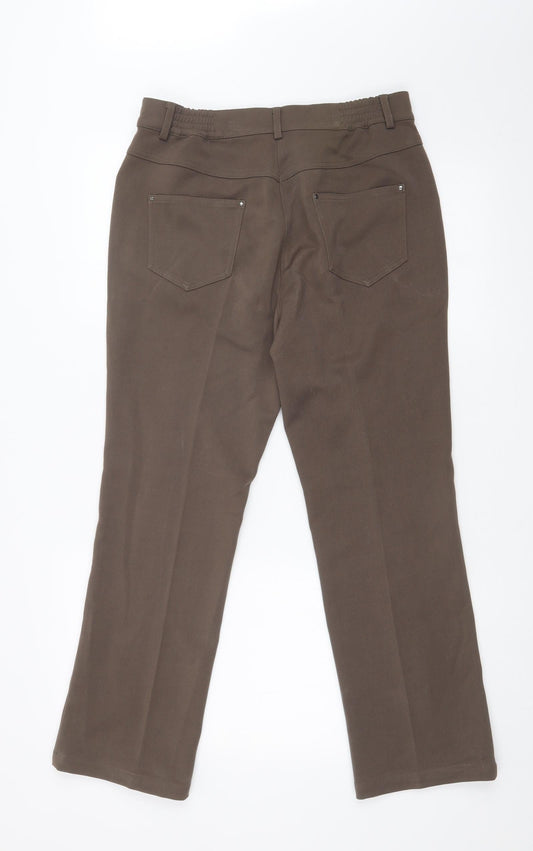 Womens UK Size 10 M&S Regular Fit Beige Trousers