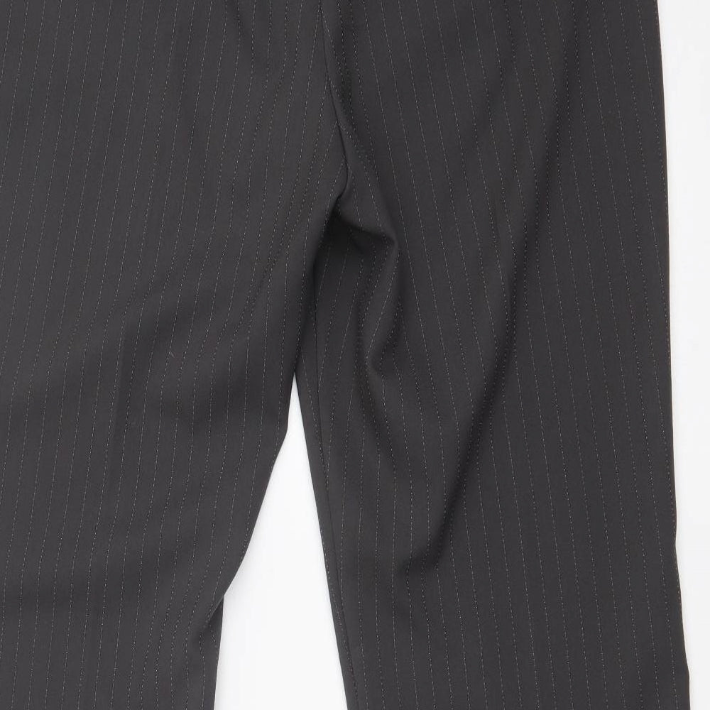 F&F Womens Grey Striped Trousers Size 14 L28 in