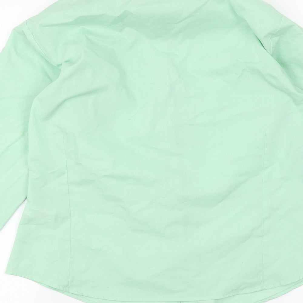Womens UK Size 6 Premier Green Basic Button-Up