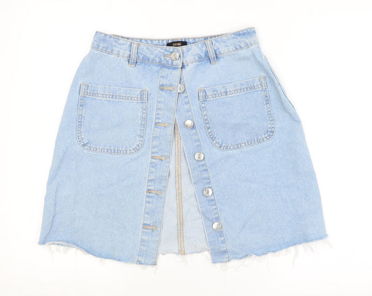 Additional front view of /DENIM women’s blue a-line skirt, size UK 8