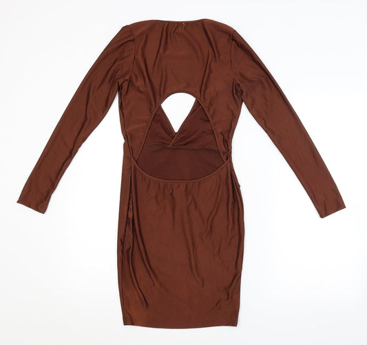 Preworn Womens Brown Pencil Dress Size M