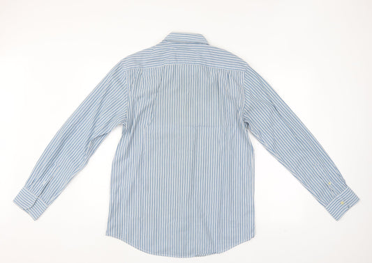 Mens UK Size M Howick Blue Button-Up Long Sleeve Casual Shirt