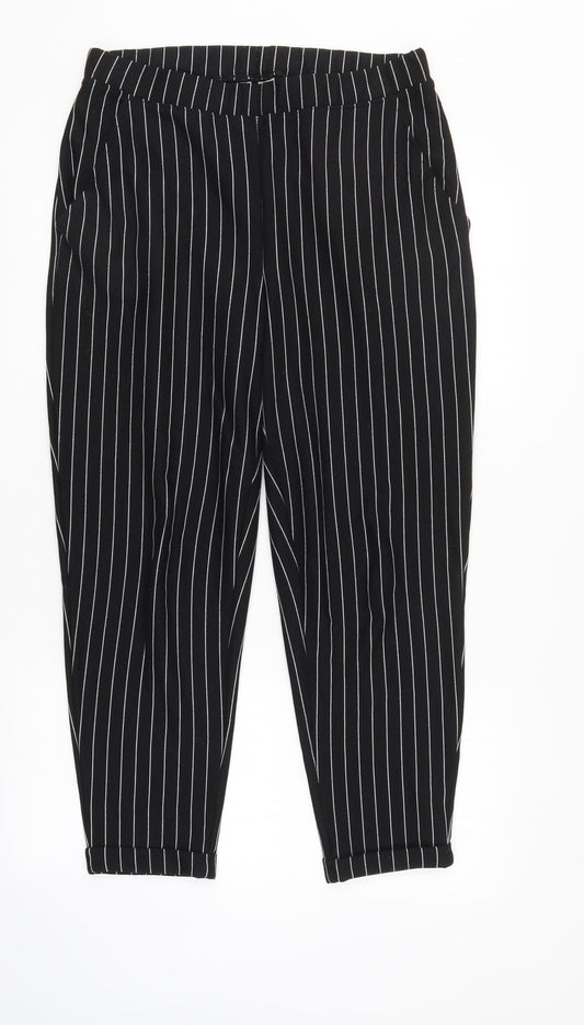 Womens UK Size M Divided Regular Fit Black Trousers