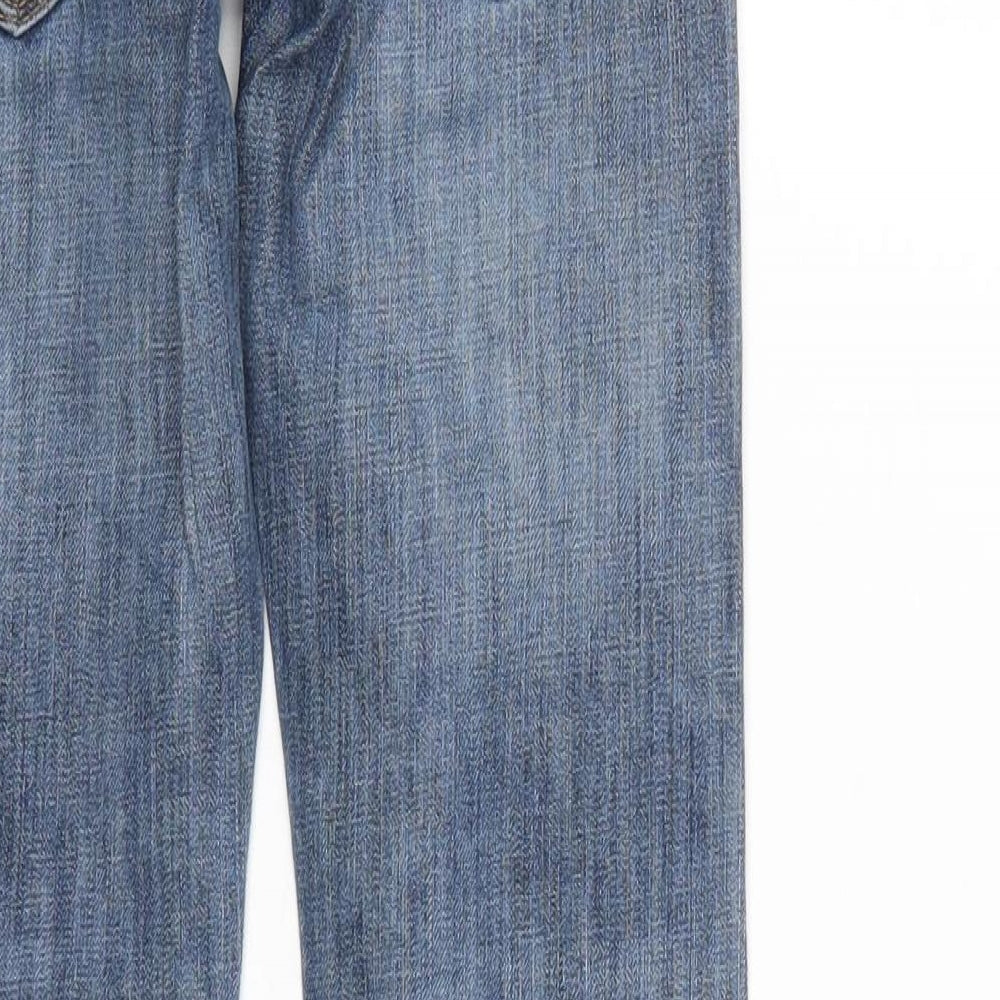 Brand and care label for Next boys’ blue skinny jeans, size 9, months