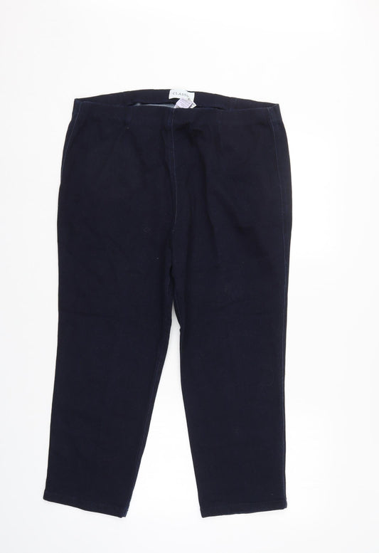 Womens UK Size 18 Classic Regular Fit Blue Trousers
