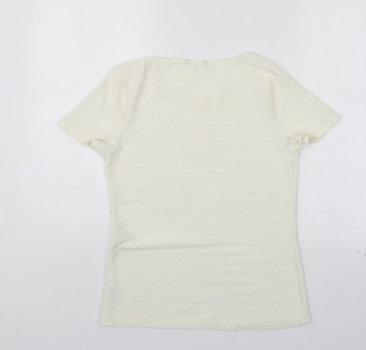 Womens UK Size 8 BHS Ivory Basic Blouse
