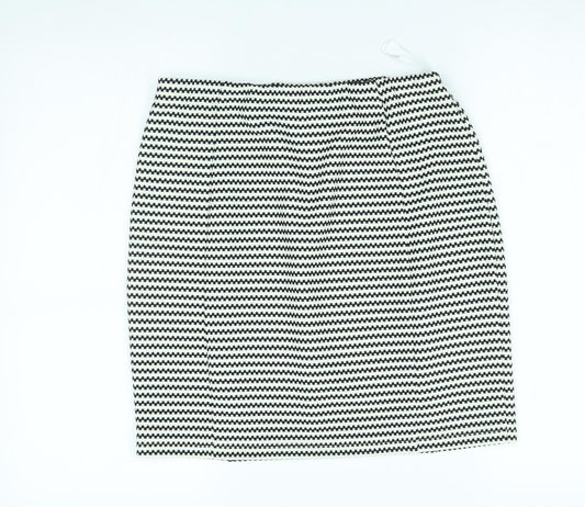 Papaya Womens White Striped  Straight & Pencil Skirt Size 12