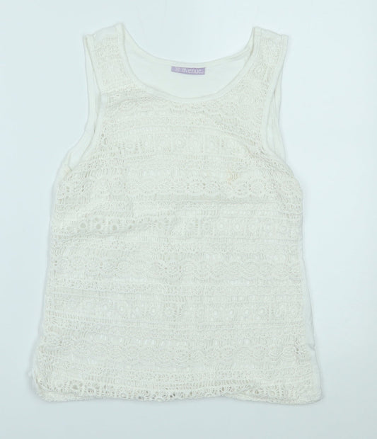 Womens UK Size 10 Avenue White Basic Blouse