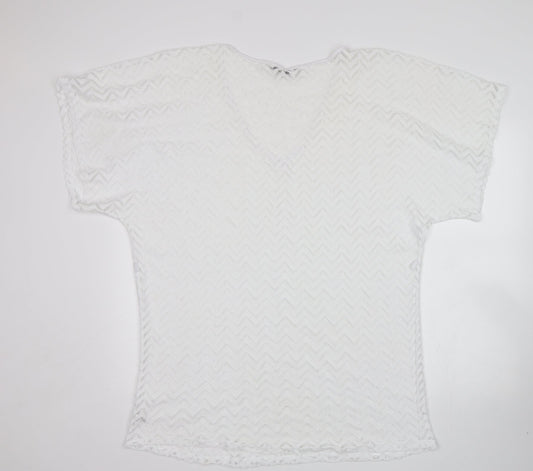 George Womens White Basic Blouse Size M