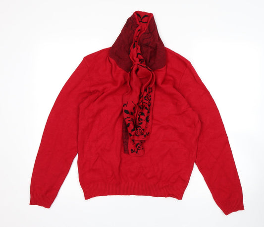 Womens UK Size S Glimpse Red Pullover Jumper