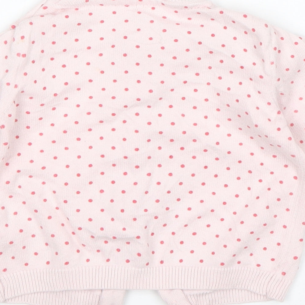 F&F Girls Pink Polka Dot Cardigan Jumper Size 3-6 Months